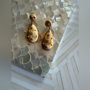 925 sterling silver gold plated Macri Pendant Earrings NEW !